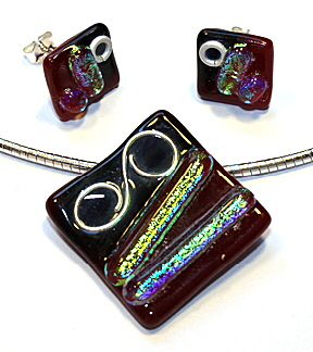 Fusing-Kurs 09.11.2013 - Set Ohrstecker, Halsreifen mit Glasteil