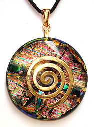 ElfenGlas� CELINE - Glasschmuck - Schmuck-Anh�nger (Donut) aus Glas mit Spirale. Modeschmuck in Fusing-Technik.