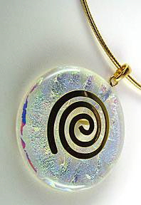 ElfenGlas� CELINE - Glasschmuck - Schmuck-Anh�nger (Donut) aus Glas mit Spirale. Modeschmuck in Fusing-Technik.