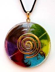 ElfenGlas� CELINE - Glasschmuck - Schmuck-Anh�nger (Donut) aus Glas mit Spirale. Modeschmuck in Fusing-Technik.