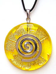 ElfenGlas� CELINE - Glasschmuck - Schmuck-Anh�nger (Donut) aus Glas mit Spirale. Modeschmuck in Fusing-Technik.