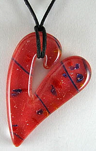 ElfenGlas� Serie ElfenHerz - Anh�nger,  Glas, Schmuck, Glasschmuck, Dichroic, Fusing, Mode, Modeschmuck